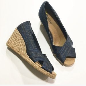 WHITE MOUNTAIN Matador Denim Espadrille Wedge
